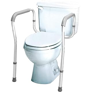 Carex Toilet Safety Rails - Toilet Safety Frame For Elderly, Handicap, or Disabled - Toilet Rails For Home Use