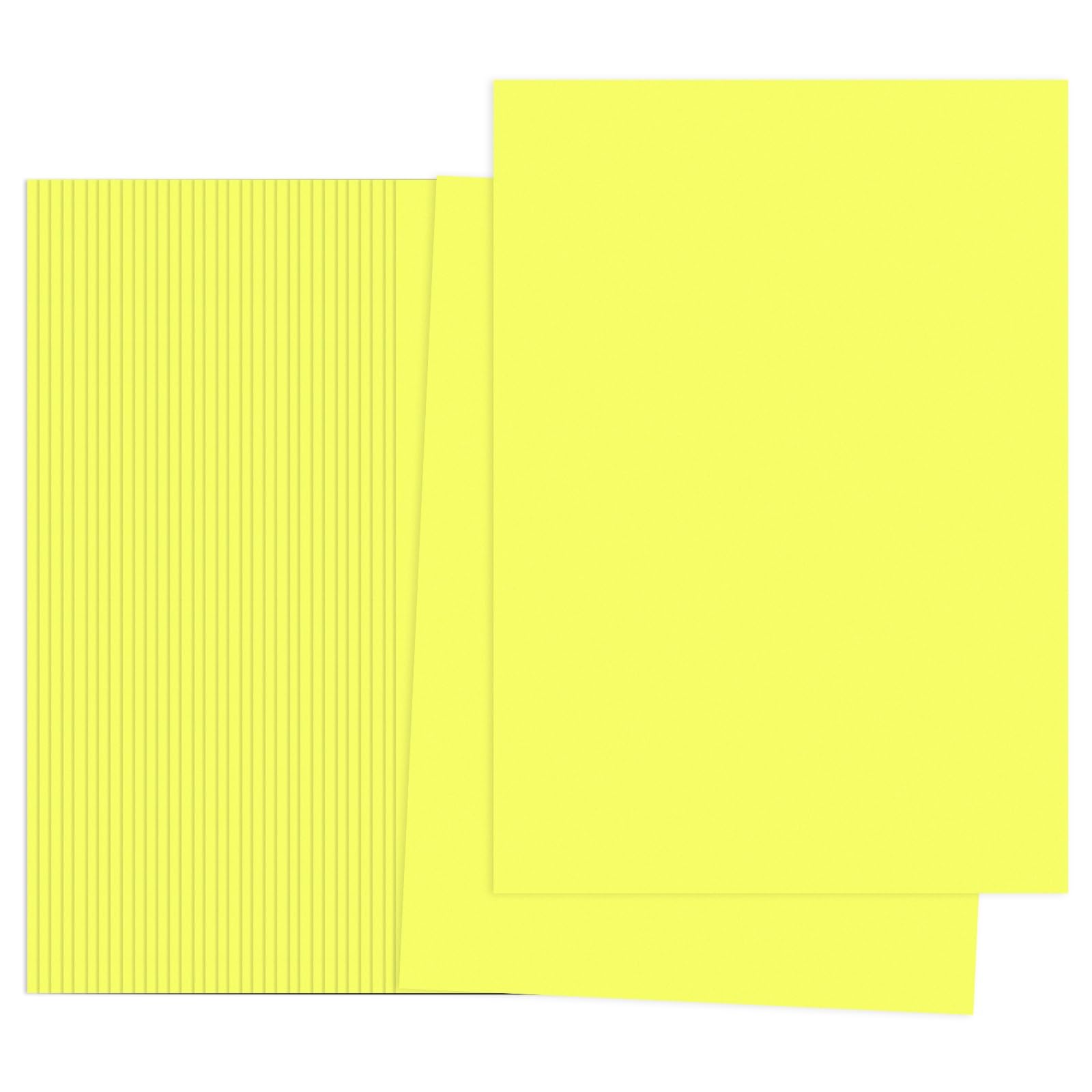 PATIKIL Fluorescent Yellow Colored Copy Paper, 100 Sheets 8.3x5.9 A5 19lb/70gsm Double Sided Colorful Print Paper Bulk Sheet DIY Craft Art Projects Supplies for Printer Origami