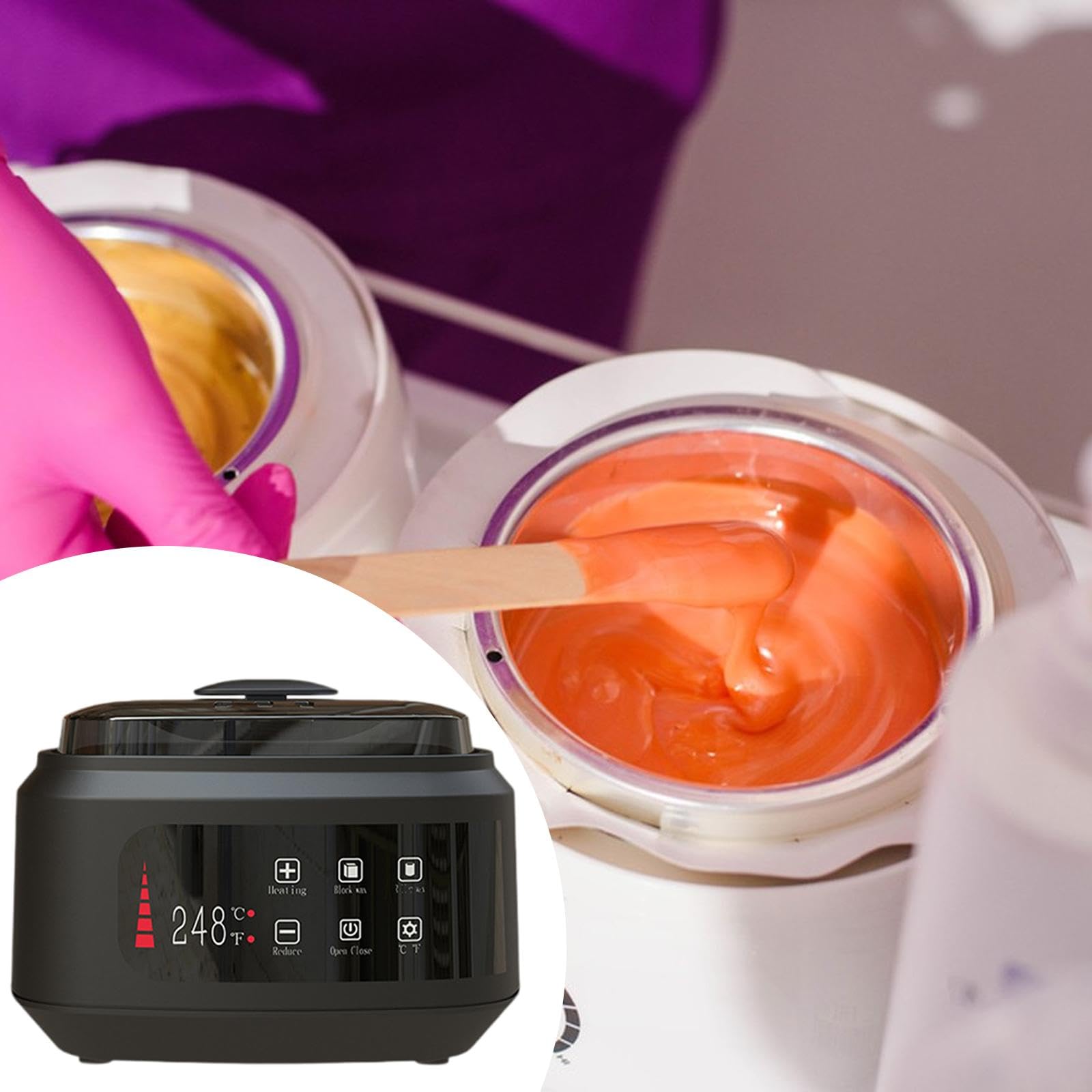 Amagogo Wachswärmer, Wachserhitzer, robuste Schmelzmaschine, elektrisch, professionell für Augenbrauen, Körper, Nase, Haare, Oberlippe, Wachsen zu Hause, Schwarz
