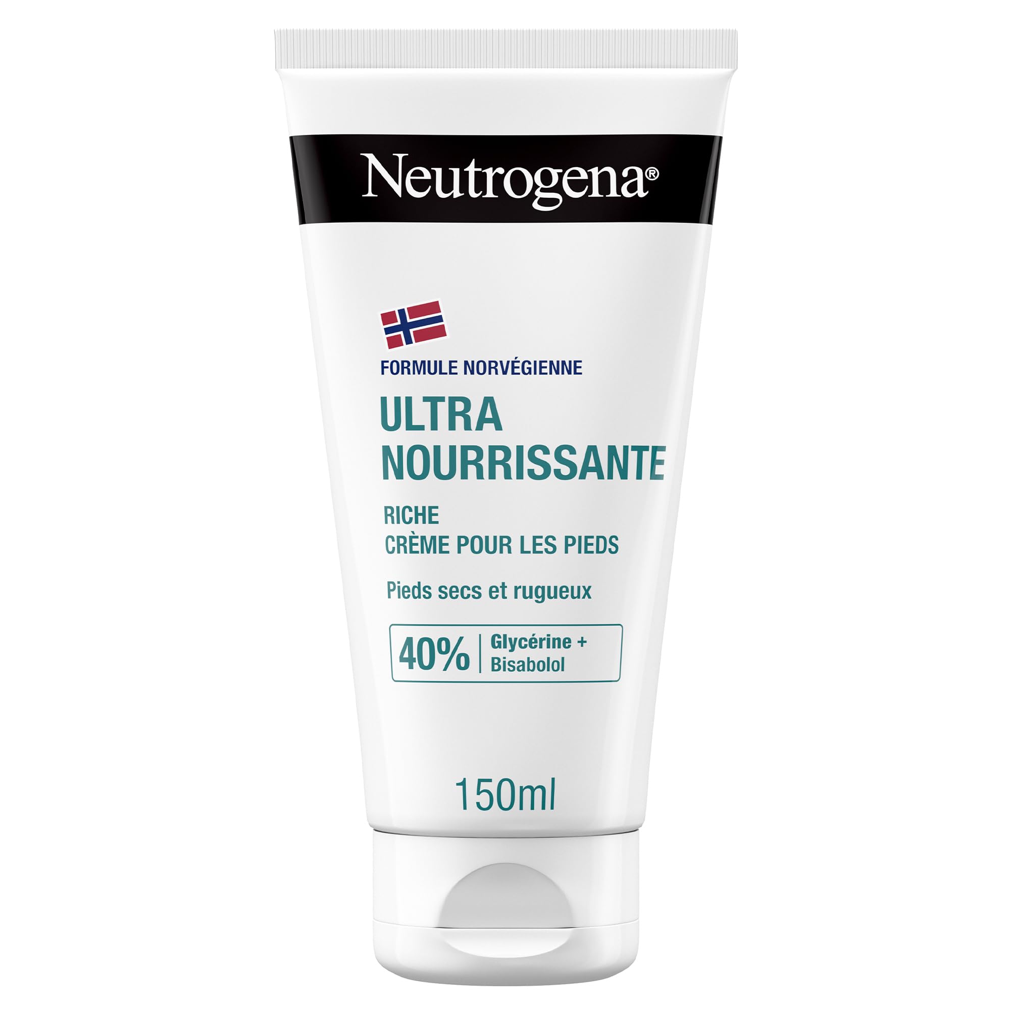 Neutrogena – Crème Pieds Nutrition Intense Formule Norvégienne (tube de 150 ml) – Crème de soin pour pieds très sec et abîmés – Crème hydratante enrichie en glycérine et bisabolol