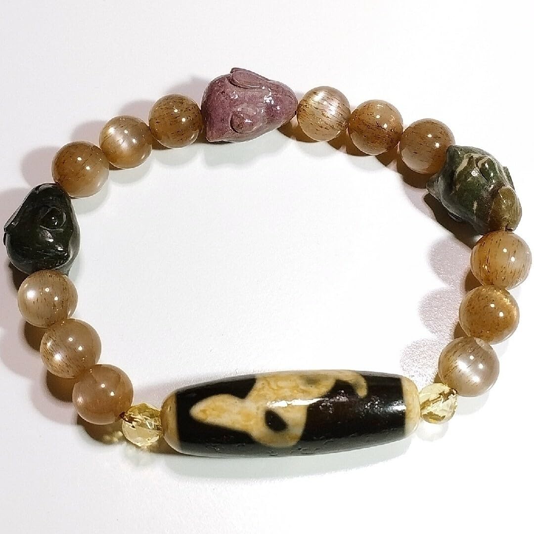 Amazon.co.jp: 兎天珠 ブラウンオレンジサンムーンストーン アラシャン  