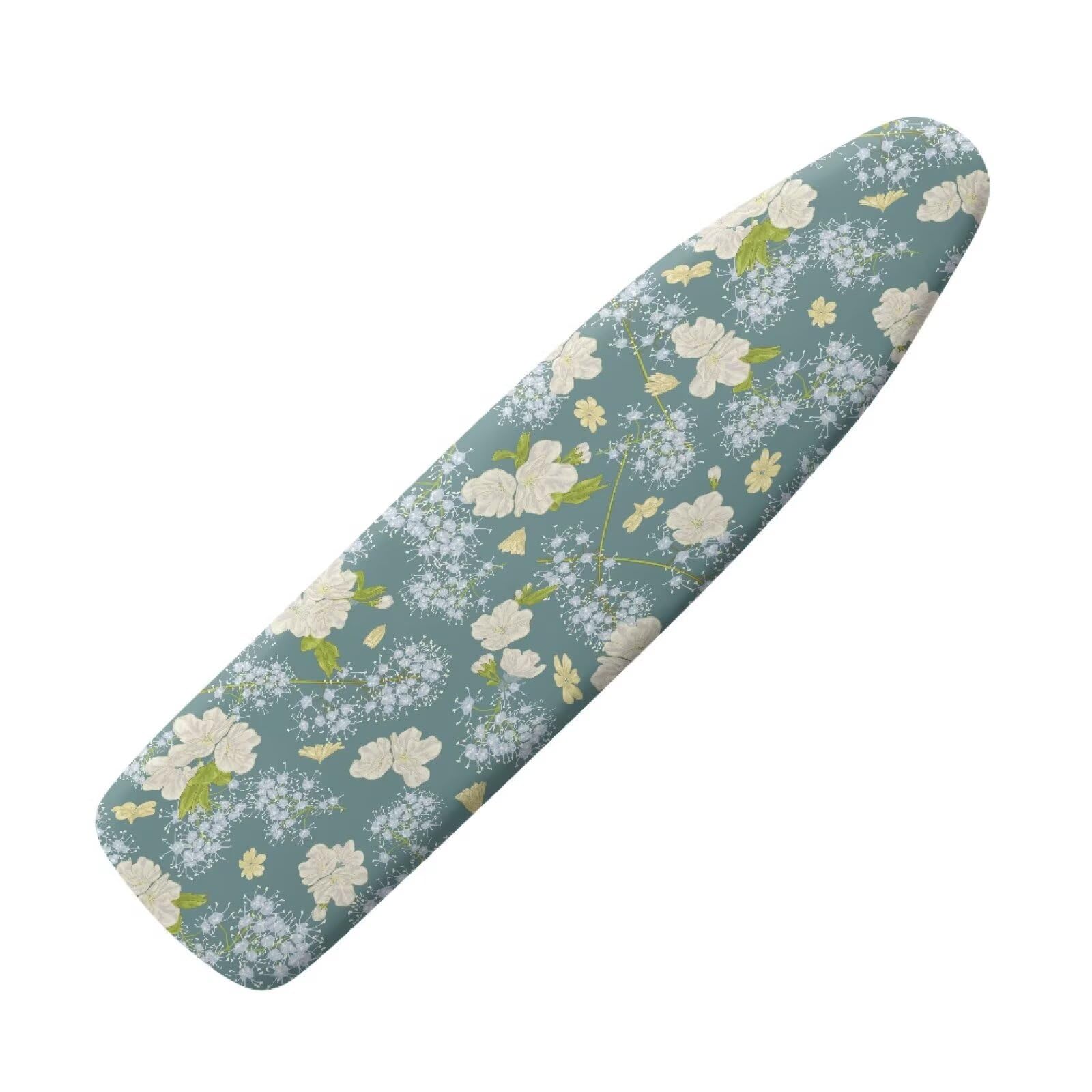 Buxolandt Ironing Board Covers Dandelion White Floral Print Lightweight & Breathable Anti-slip & Wear-resistant(125 x 45) Hook & Loop Elastic Edge Easy to Install, Scorch Resistant Decorative — image 1