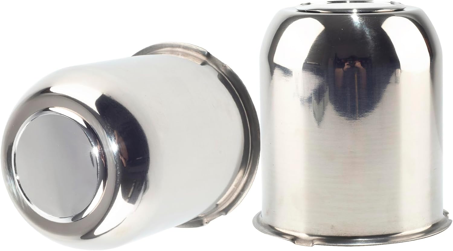 2Pcs 3.74inch Stainless Trailer Wheel Center Caps Push Through 3.74" Bore 4.33" Tall Top Removable Hub Cap for Truck SUV RV Wheel Rim, Chrome Wheel Cover
