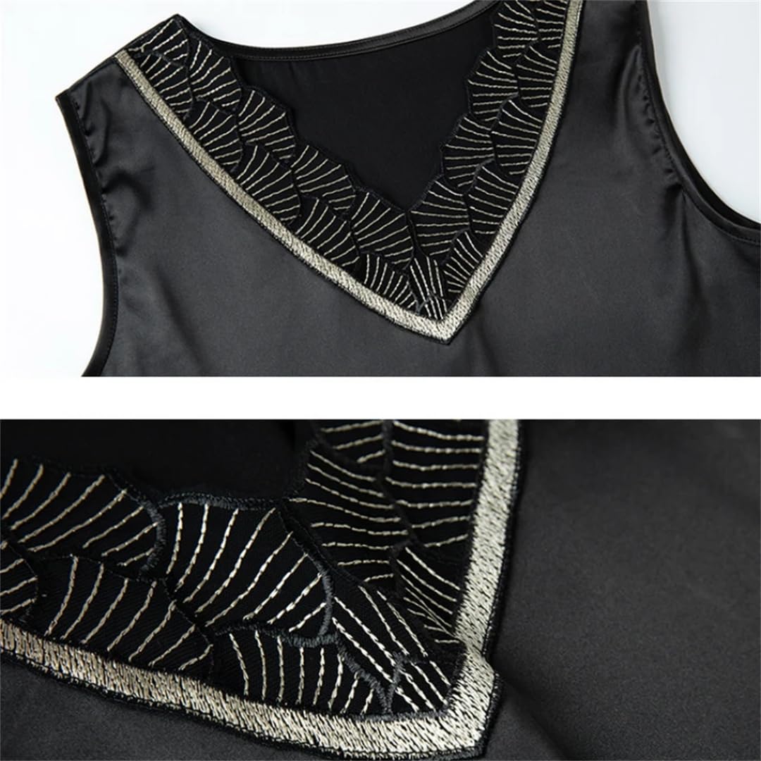 Camicie da ufficio allentate con scollo a V da donna estive casual senza maniche cime
