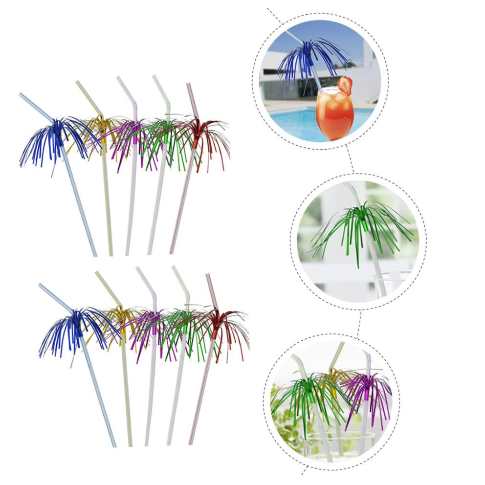 50 pitillos desechables plásticos para fiestas PRETYZOOM miniatura 3
