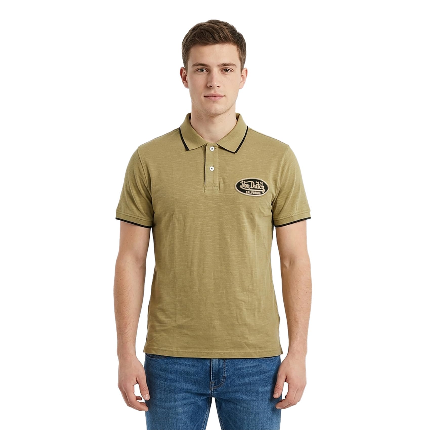 Von Dutch Polo Homme 100% Coton Los, Maches Courtes & Regular Fit