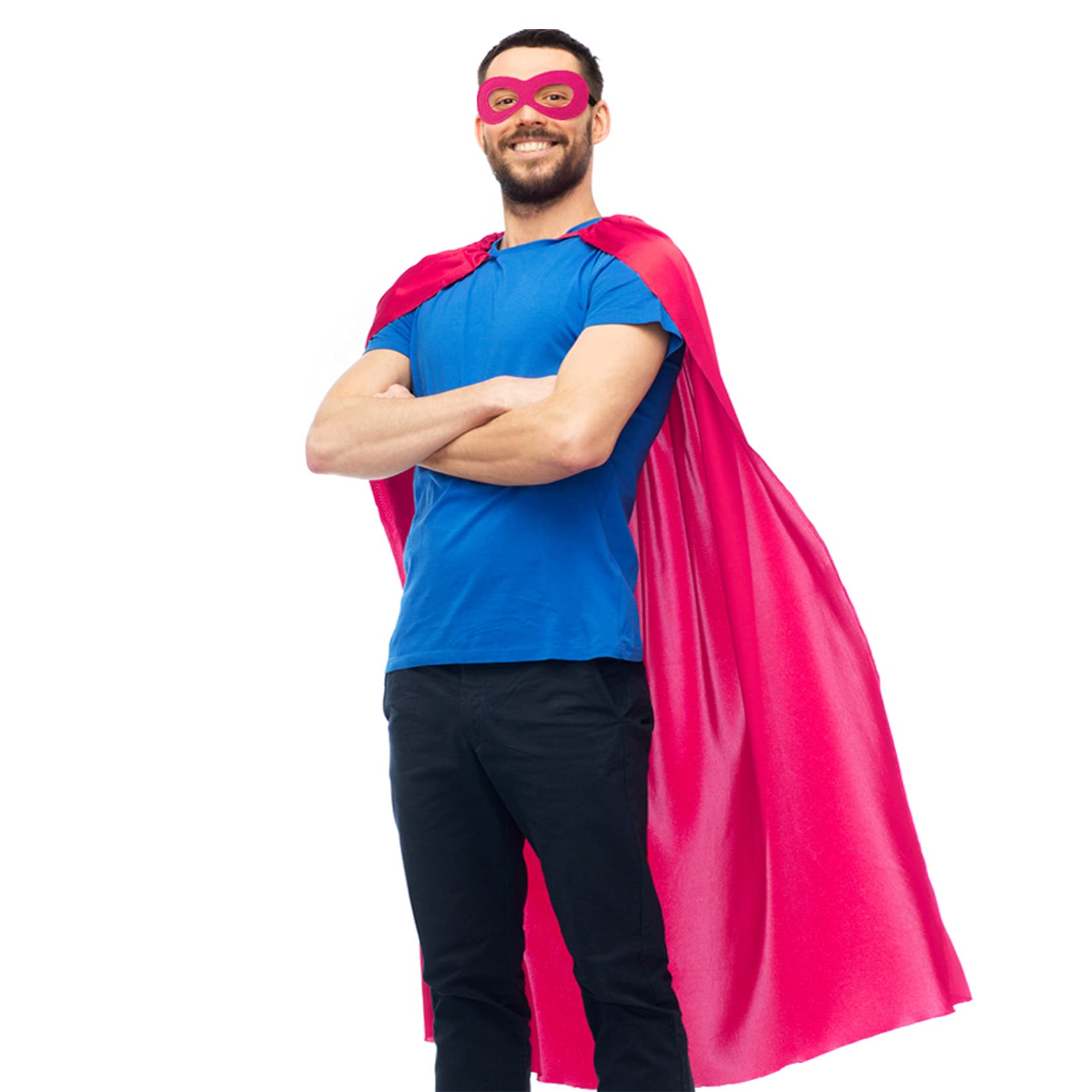 D.Q.Z Super hero Capes and Masks for Adults Superhero Dress Up Halloween Costume Team Spirit Day Party Favors
