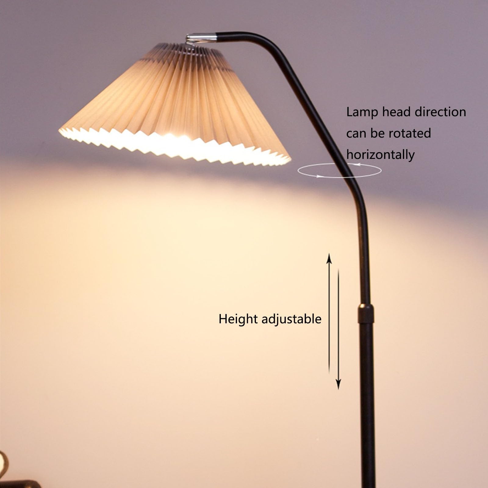 Lampy podłogowe Lampa podłogowa ze stołem, nowoczesna szafka nocna z połowy stulecia z portem ładowania USB i kloszem, stolik boczny z lampą podłogową do czytania(Biały)