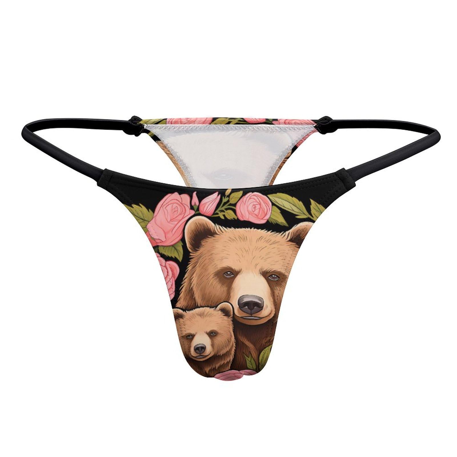 FWJZDSP Mama Bear Love Cub Women's G-String Thong Printed T-Back Underwear Sexy Brief Panty