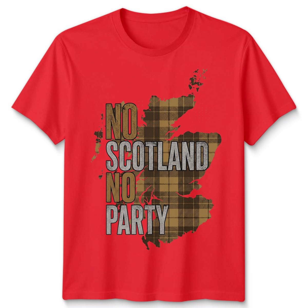 ATTAR APPAREL No Scotland No Party Unisex Football T Shirt Scottish Flag Soccer Fans Navy Gold Scotland Slogan Graphic Tee Unisex 3XL — image 1