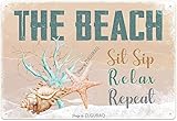 Photo Gallery jiufotk cartelli in latta vintage, decorazione da parete, the beach sit sip relax repeat, cartello in metallo retrò per esterni, interni, casa, spiaggia, giardino, vasca, bar, fattoria, 8x12 pollici Photo Gallery jiufotk cartelli in latta vintage, decorazione da parete, the beach sit sip relax repeat, cartello in metallo retrò per esterni, interni, casa, spiaggia, giardino, vasca, bar, fattoria, 8x12 pollici