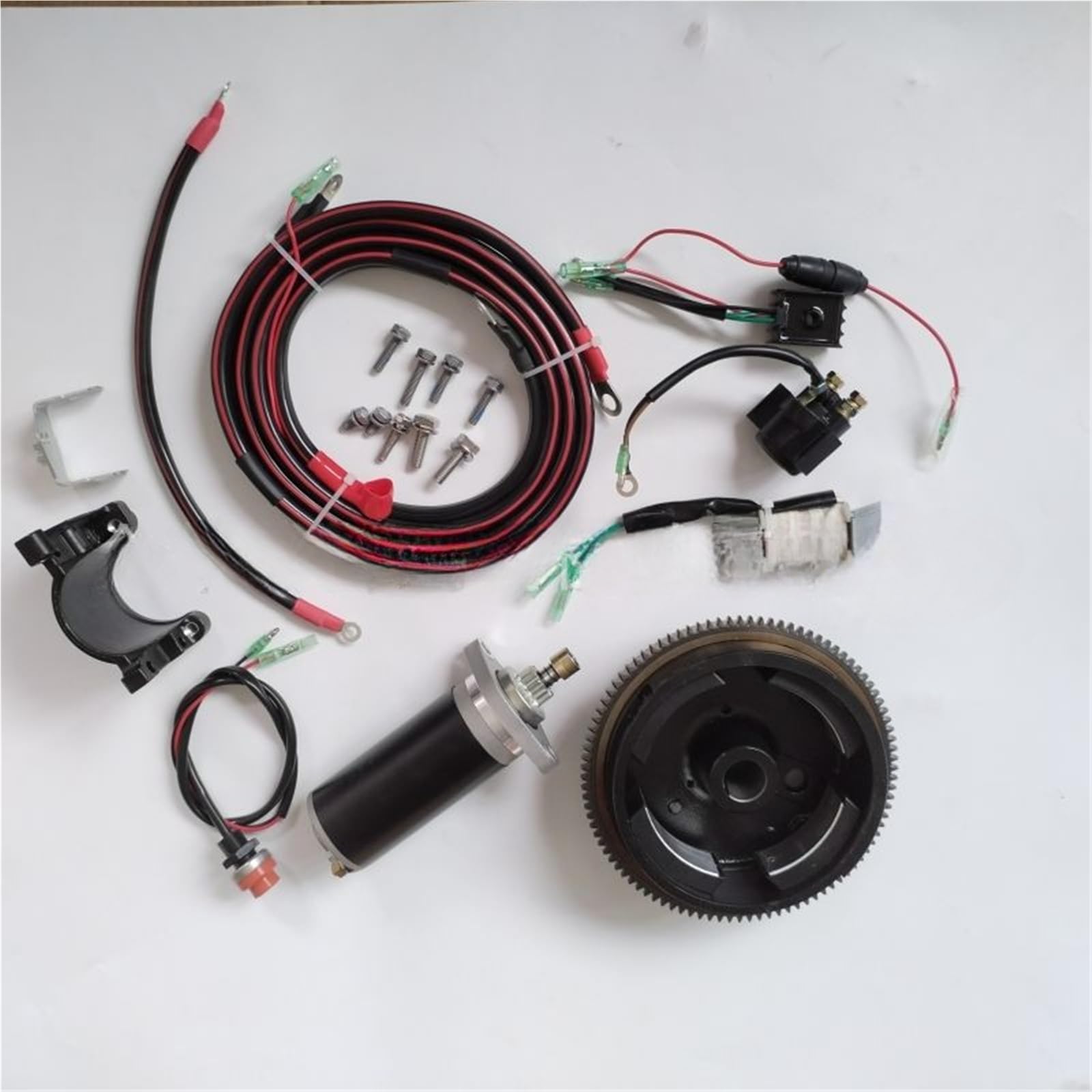 Adecuado for Yamaha 2 tiempos 15 HP 63 V Motor fueraborda Kit de arranque eléctrico KIT DE ARRANQUE ELÉCTRICO