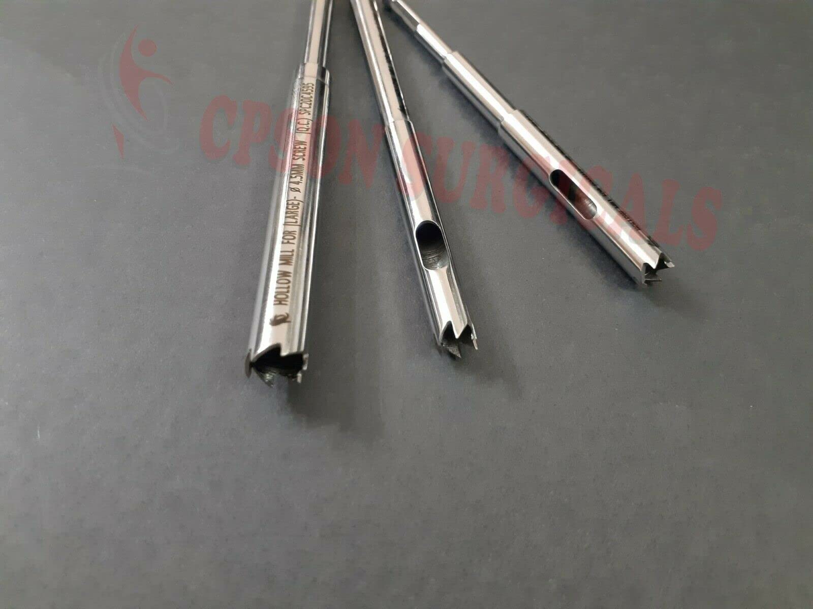 CPN Orthopedic Quick Coupling Hollow Mill for Bone Screw Removal Instrument SS (Large & Small)