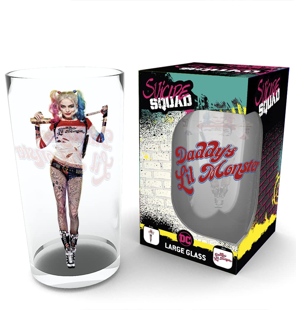 Verre à Pinte DC Comics Harley Quinn GB Eye - 400ml - Verre Imprimé - Lavage Main - Idée Cadeau Fan