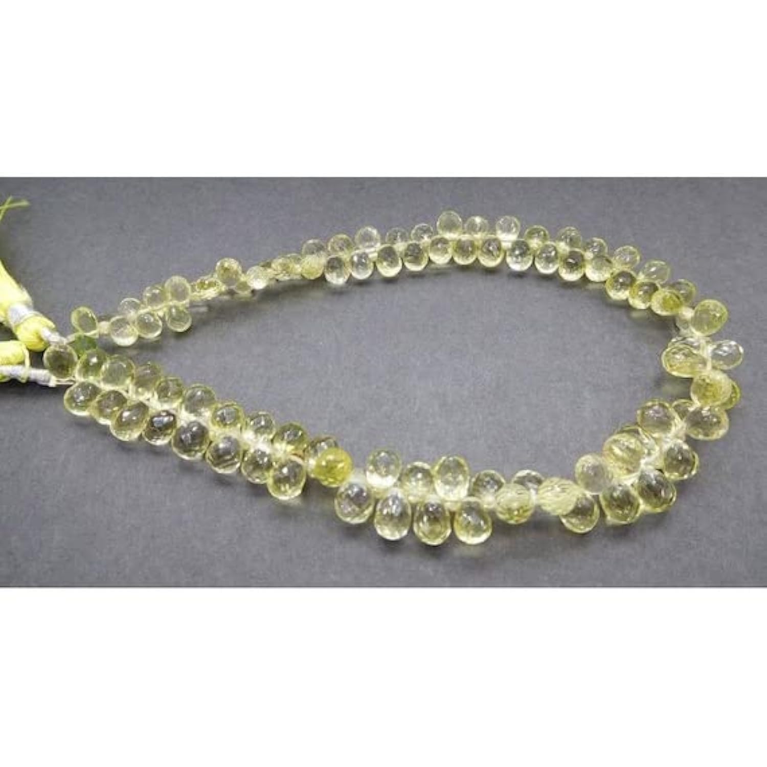 Perles facettées quartz citron goutte tear drop beads pour création bijoux diy