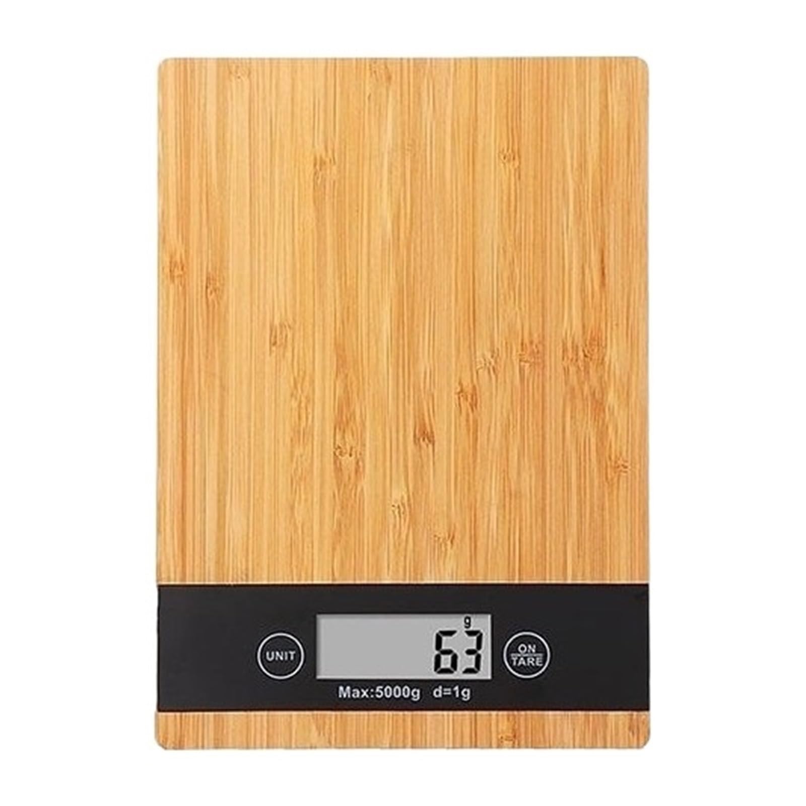 Báscula De Cocina Digital De Bambú Báscula De Cocina De Precisión Con Pantalla LCD Digital 5 Kg