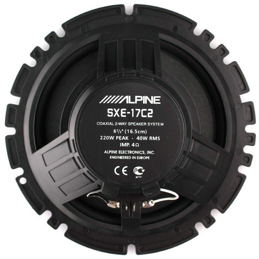 Coaxial 2 Altavoces Compatible con Alpine SXE-17C 2 2 vías 16,50 cm 165 mm 6,5" 40 vatios rms 220 vatios máx Carcasas estándar para Coche, por par
