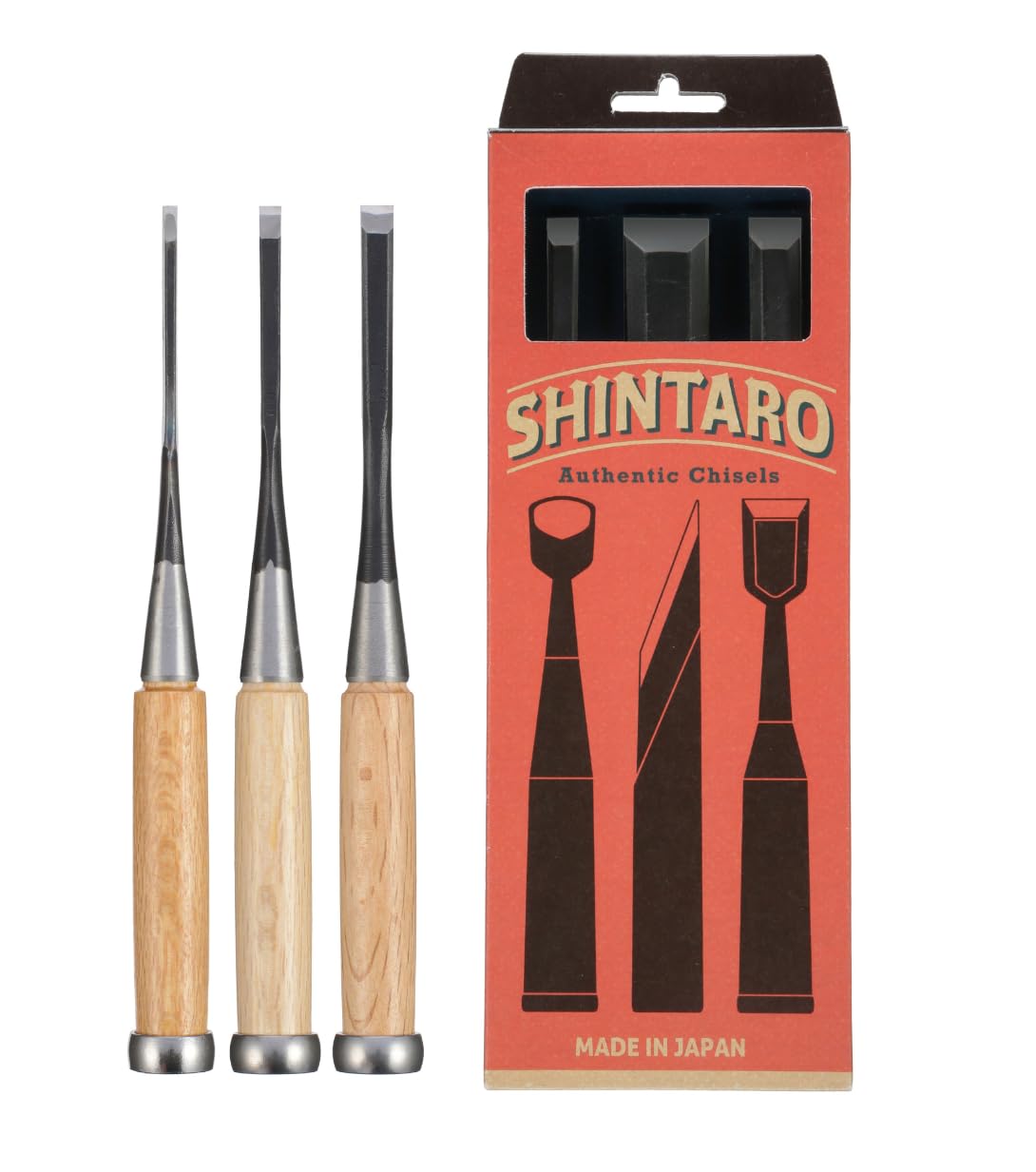 SHINTARO Authentic Japanese Chisel Set of 3 Pieces, 3mm,6mm,9mm (3mm-6mm-9mm)