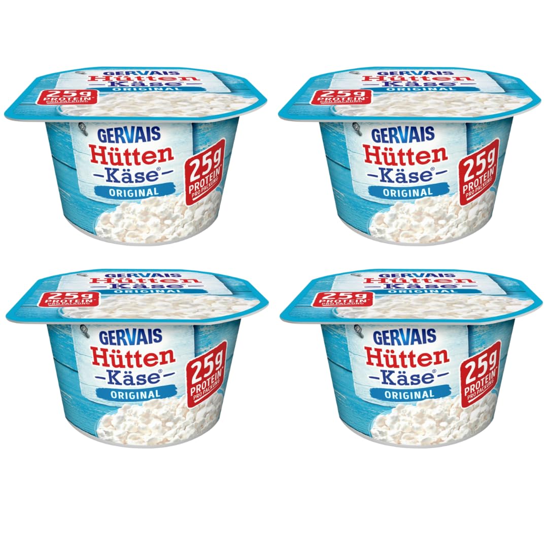 Gearvais Käse Hüttenkäse Original Käse Harzer Käse mit Kümmel 200 gramm, 4er