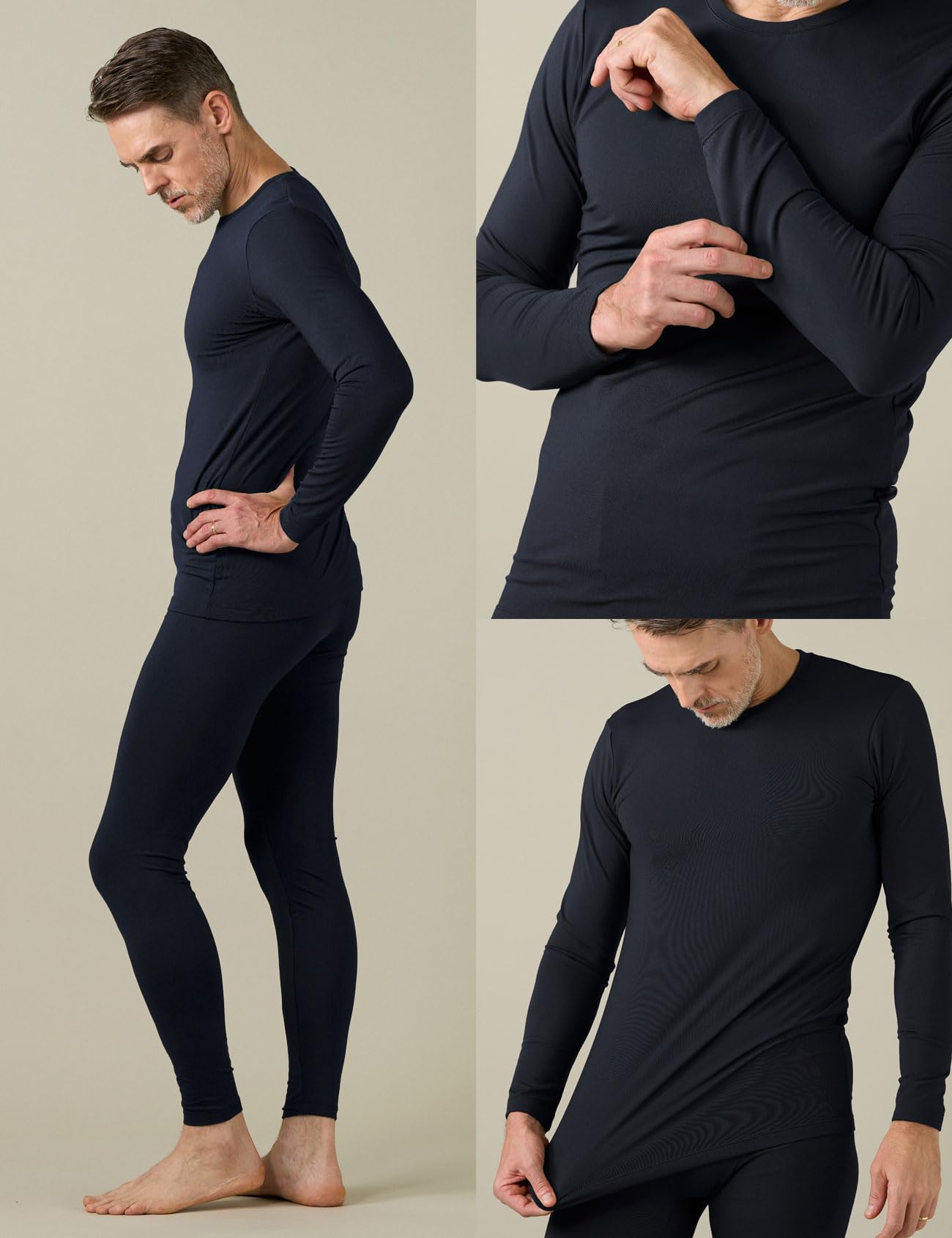 LAPASA Completo Termico Uomo in Pile Calzamaglie Termica & Maglie Termiche Set Sport Invernali Sci Snowboard Sport Running Trekking Caldo/più Caldo/Extra-Caldo М11