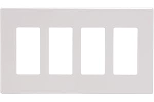 Eaton EWS PJS264W 4-Gang Decorator Wallplate in White