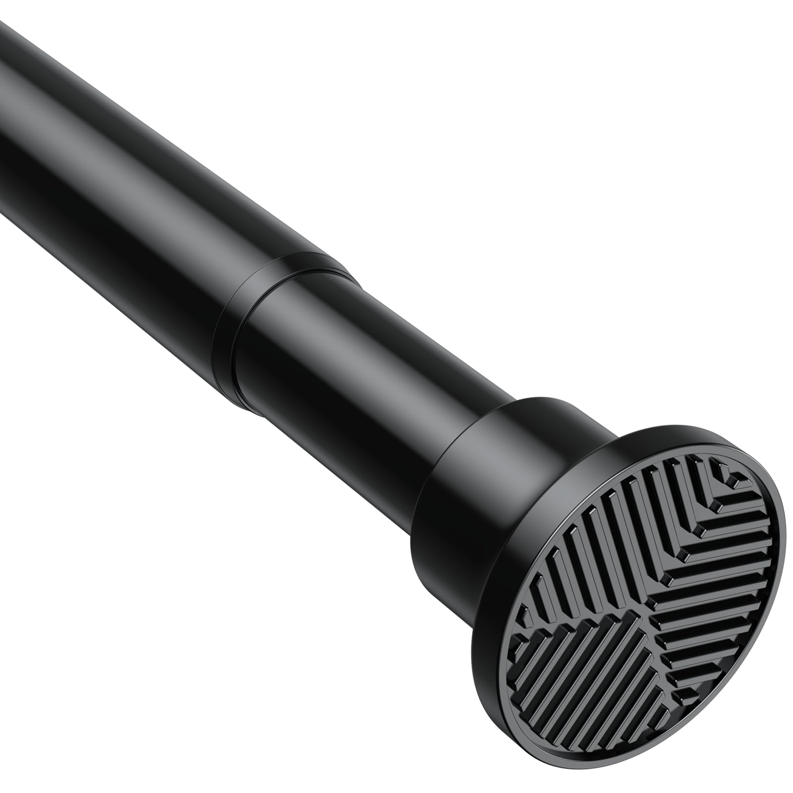 BSYXLSX Tension Rods for Curtains 75-155cm, Black, No Drill, Adjustable, Extendable Shower Curtain Pole – Ideal for Bathroom, Window, Door Curtains & Wardrobe