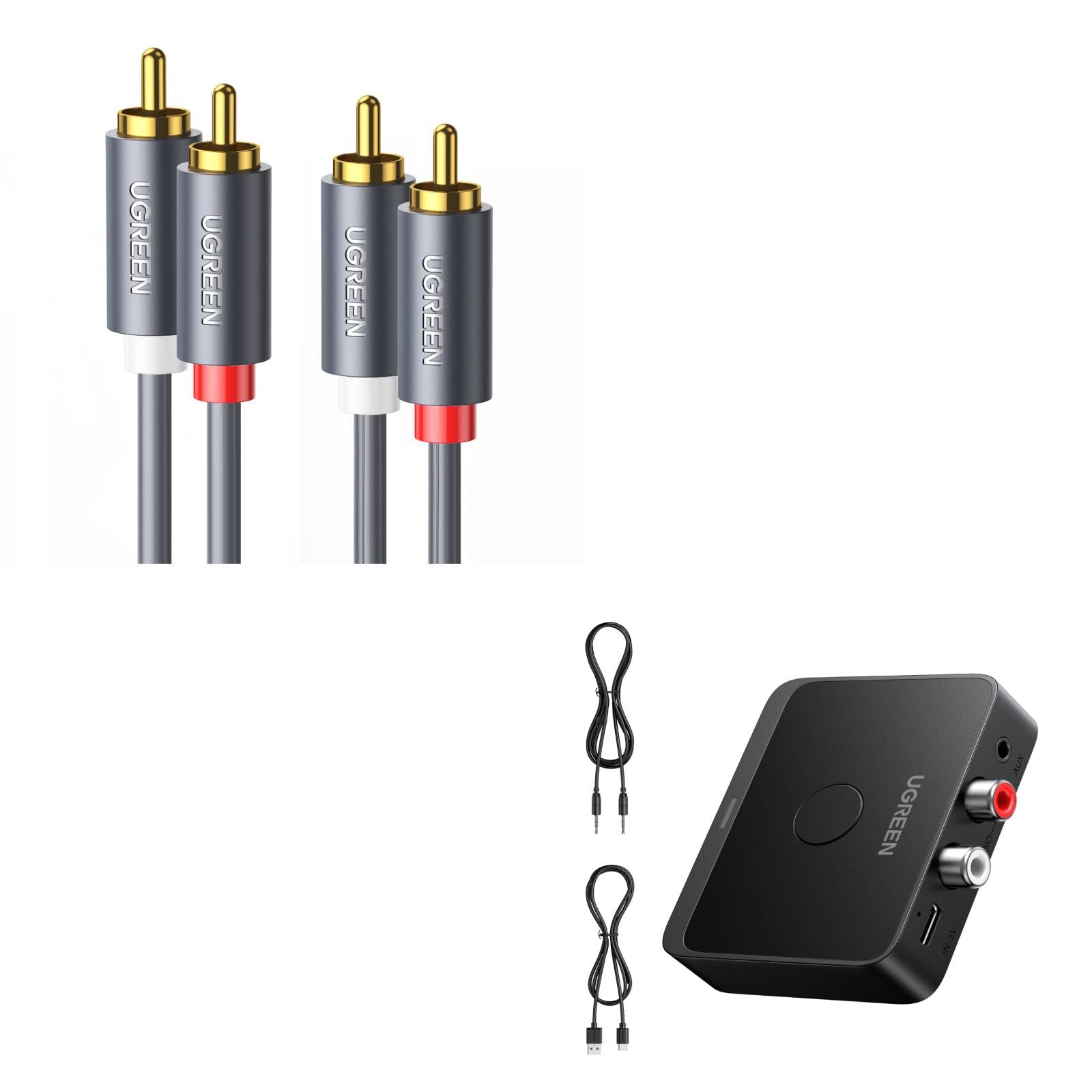 Receptor Bluetooth 6.0 LDAC UGREEN con Salidas RCA y Audio de 3.5mm 8