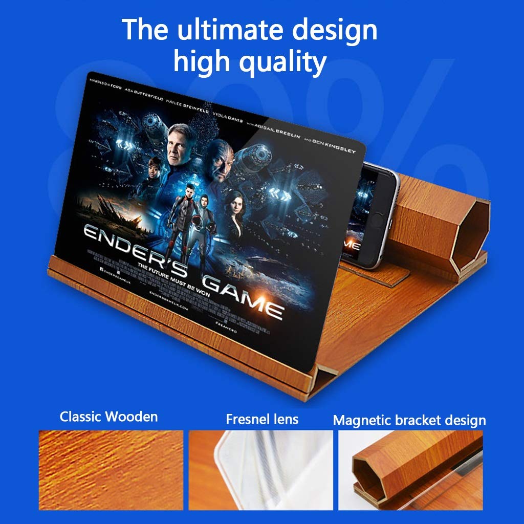 Loupe d'écran, Agrandisseur de téléphone Pliable 3D HD 12 Pouces, idéal for Regarder des Films et vidéos sur Tous Les Smartphones