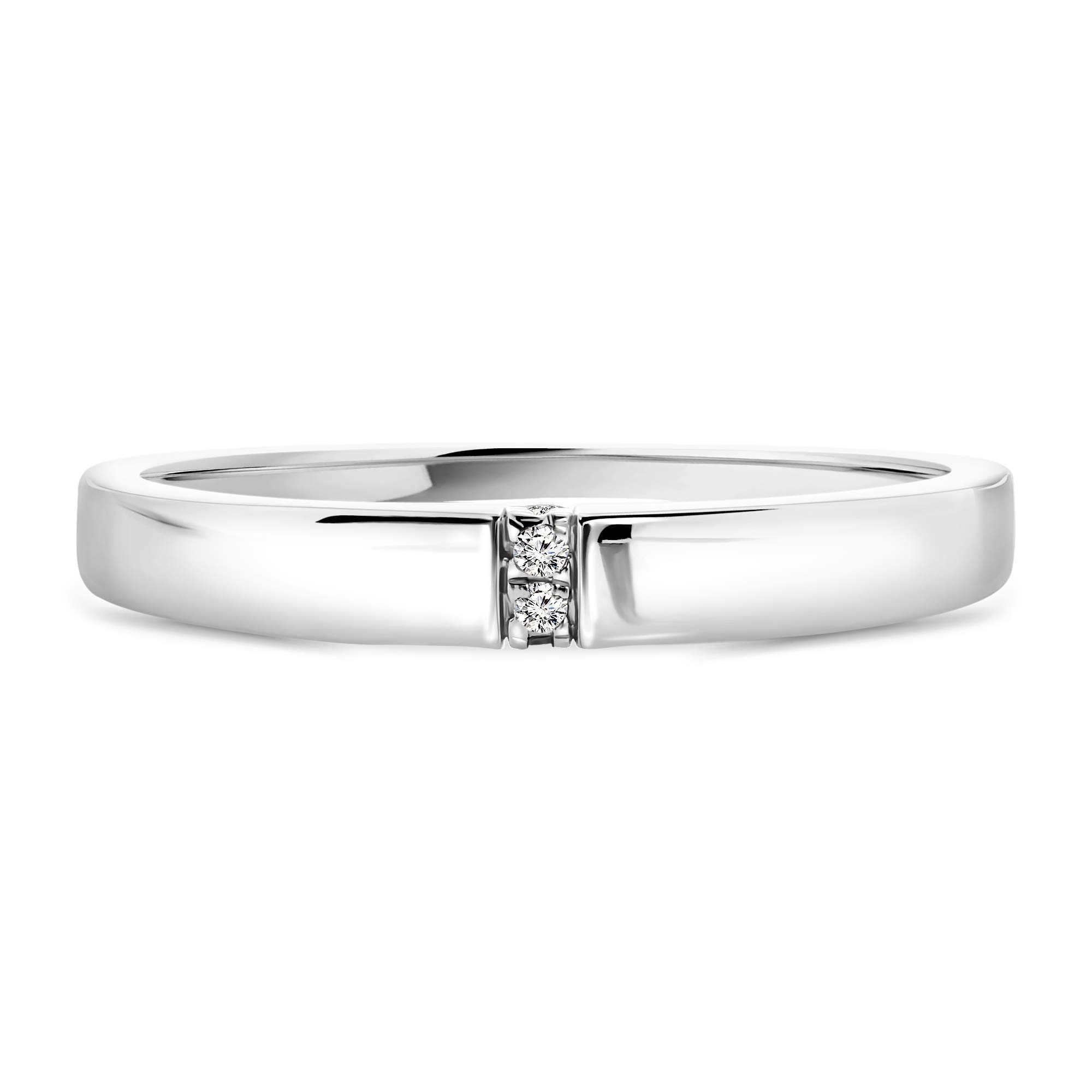 MIORE Verlobungsring Damen aus 9 Karat Weißgold (375) mit 0.02 Ct Diamanten in Spannfassung, Verlobungsring mit 4 natürlichen Brillanten, Echtgold allergenfrei & handgefertigt (Gr.48-60)