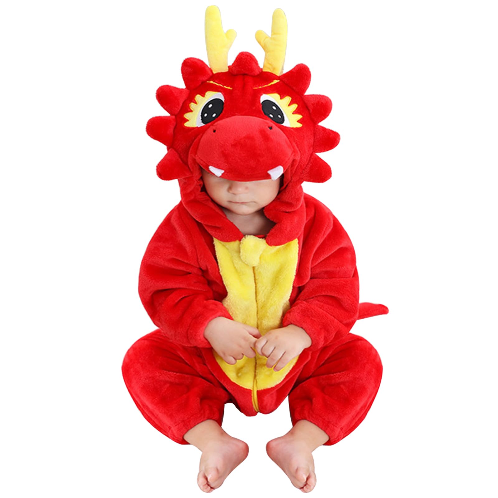 Bseical Bebé Mamelucos con Capucha,Bebé Invierno Romper Monos Pijamas, Franela Ropa De Peleles,Animales Cálido Lindo Pijama Romper,para Carnaval Cosplay Halloween Navidad Fiesta Disfraz