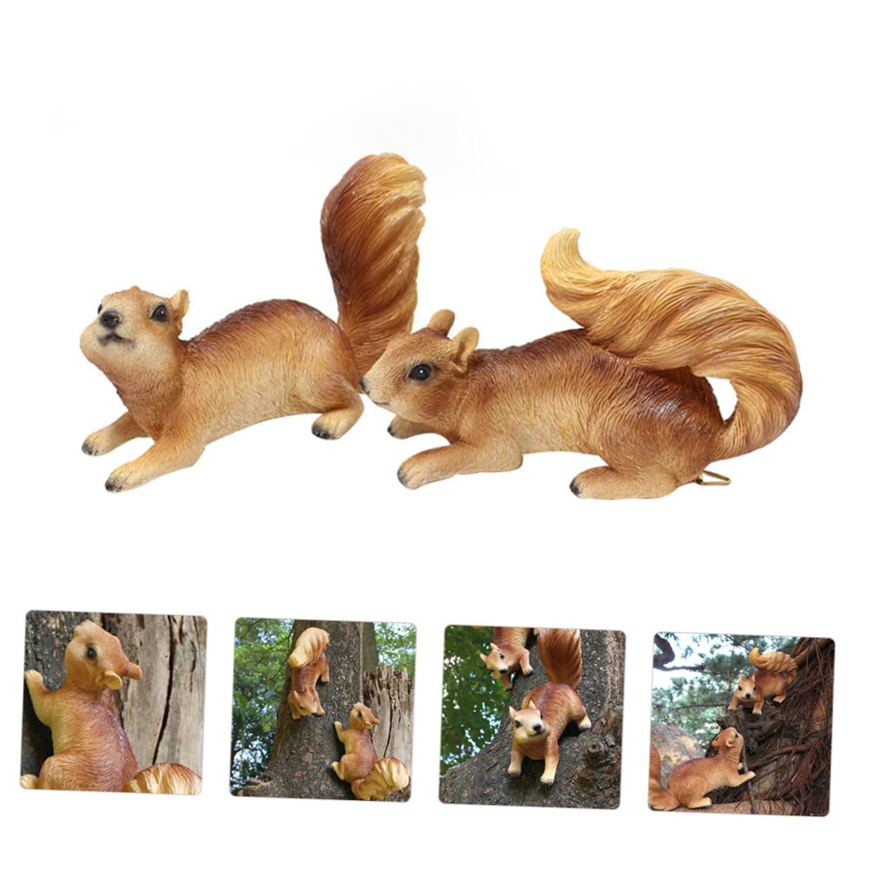 Eichhörnchen Dekor aus Kunstharz 2 Stück für Garten und Zuhause