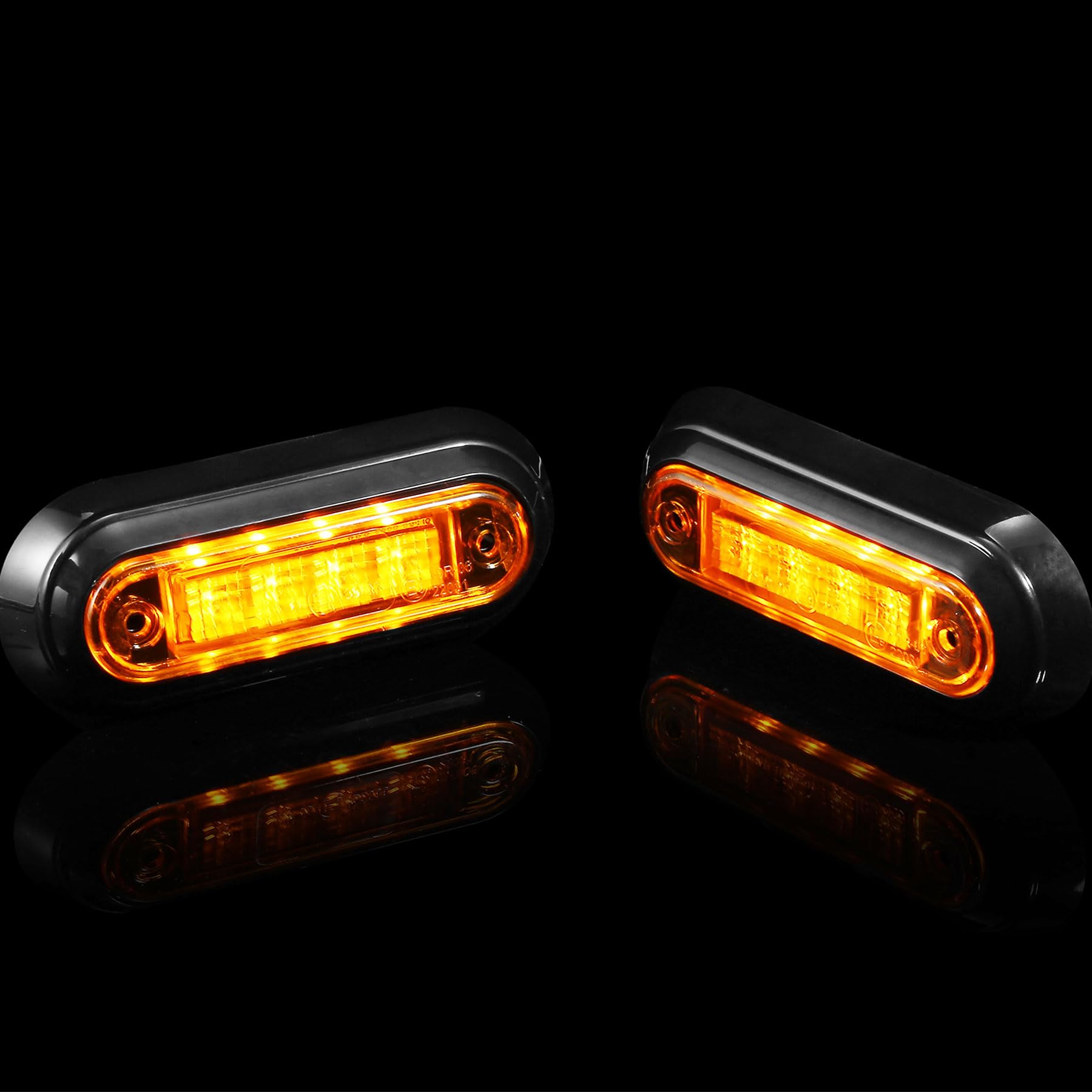 2X Luci Demarcazione Laterale Gialle 12/24V LED per Furgone Fari Rimorchio Impermeabile ECE
