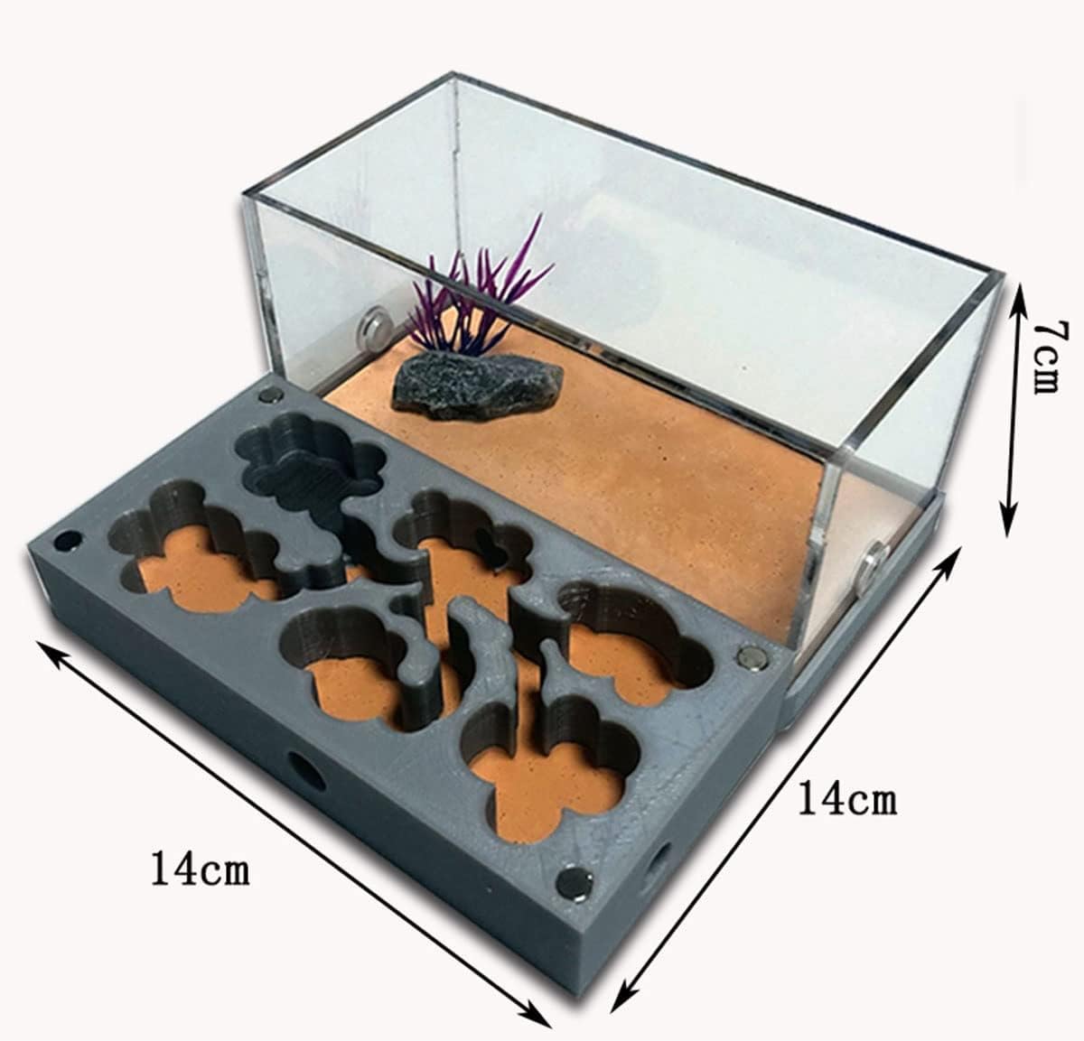 Stereoskopische Acrylbeobachtung Nest DIY Flache Ant Nest 3D Acryl Beton Ant Farm Ökologische Ant Haus Pet Ant Hill Burg Insekt Box Werkstatt Studie über das Verhalten von Kolonien(B)