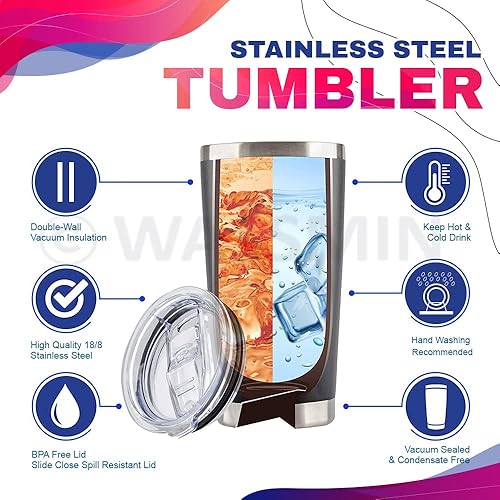 Vista 6 de Wassmin Vaso de caballo personalizado de 20 onzas, 30 onzas con nombre personalizado, acuarela, caballos, regalos ecuestres para mujeres y niñas