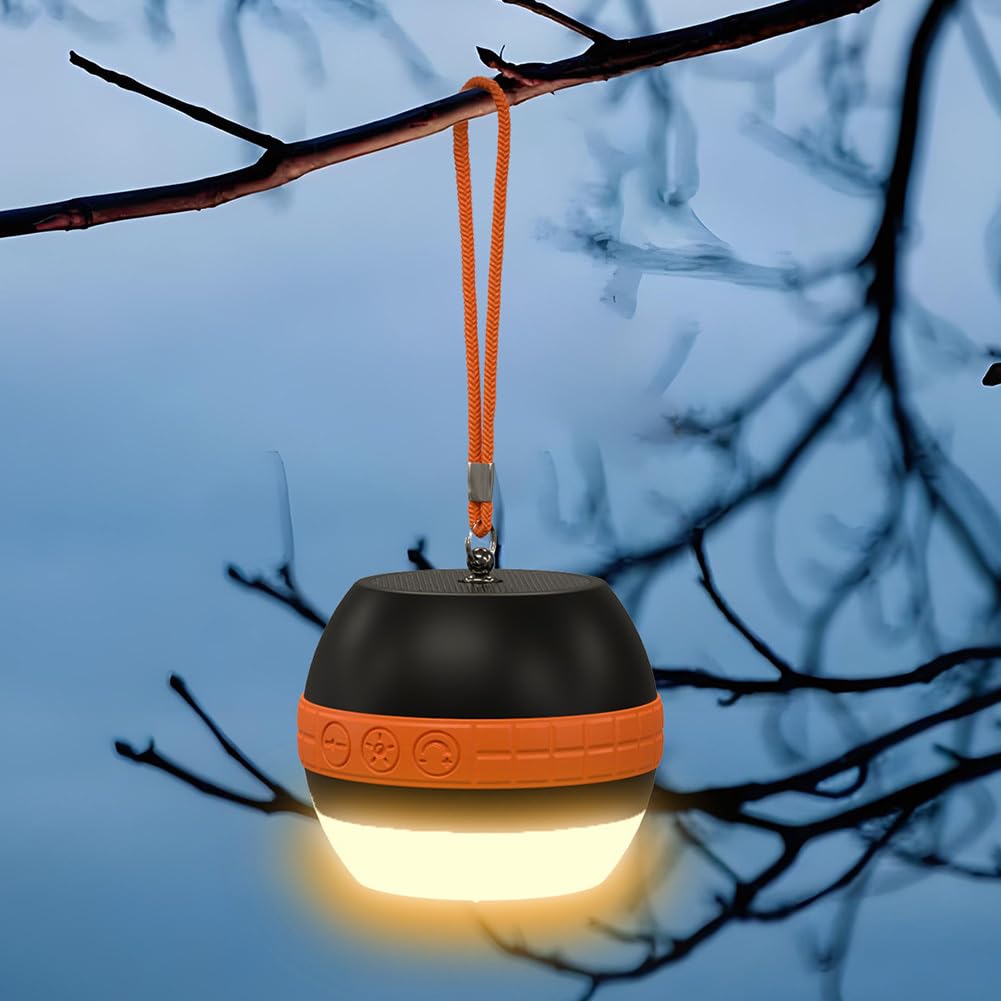 LED Campinglampe Aufladbar, RGB 7 Farben Dimmbar Campingleuchte Wasserdichte Außenlampe mit Musik und Batteriebetrieben Wandleuchte Akku für Innen, Außen, Angeln, Zelt, Heim Notfall