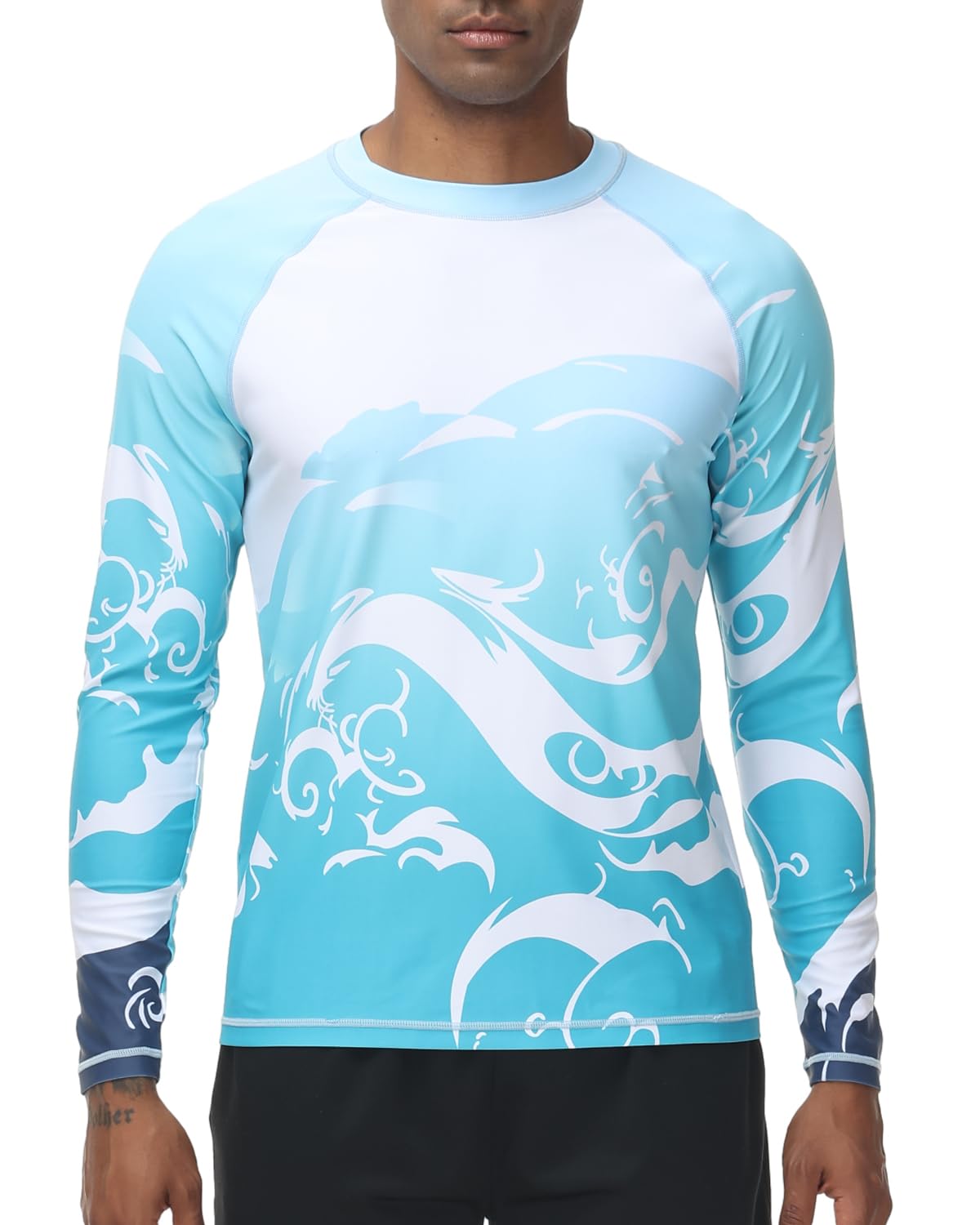 VAYAGER Men's Swim Shirts UPF 50+ Rash Guard Long Sleeve Quick Dry T-Shirt Loose Fit Water Fishing UV Protection Shirts