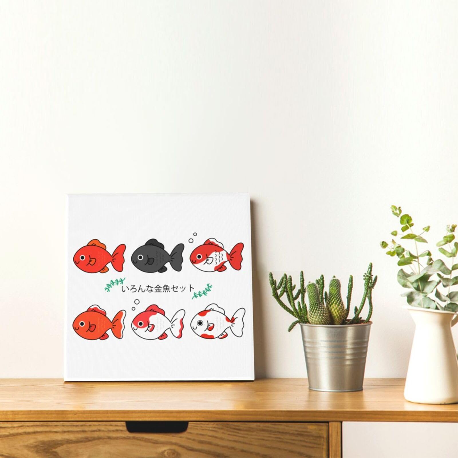 Amazon.co.jp: アートパネル 金魚 魚類 キャンバス絵画 装飾画