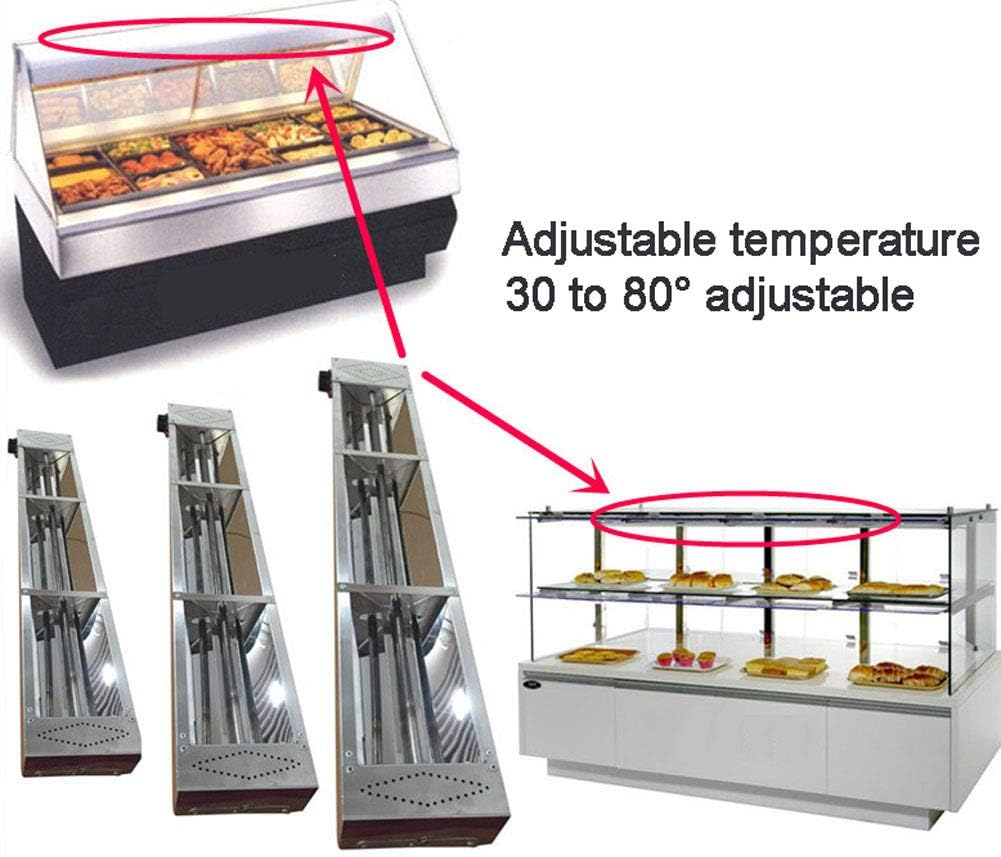 Stainless Steel Square Heat Lamp - Commercial Food Warmer for Catering & Restaurant, Durable Hanging Design, Ideal for Keeping Food Hot & Fresh