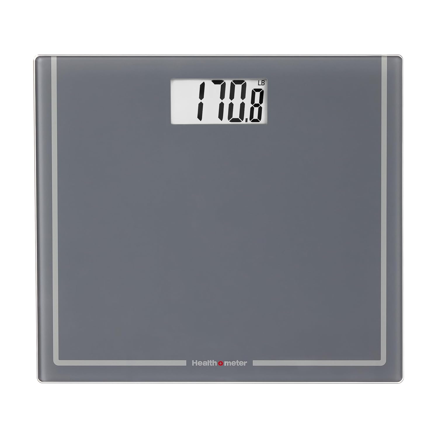 Health o meter Extra Wide Digital Bathroom Scale – 500 lb Capacity, 13.5"x11.8" Platform, Tracks 4 Users, 3.5" LCD Display, Precision Weighing, 2 AAA Batteries – Accurate, Easy to Read, Durable Extra Wide Grey