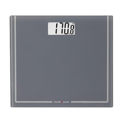 Health o meter Báscula digital de baño extra ancha  Capacidad de 500 libras, plataforma de 13.5 x 11.8 pulgadas, pistas de 4 usuarios, pantalla LCD