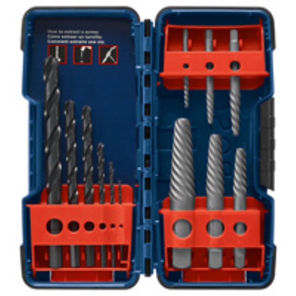 Bosch BSPE6D 12 Piece Steel Spiral Flute Screw Extractor Set