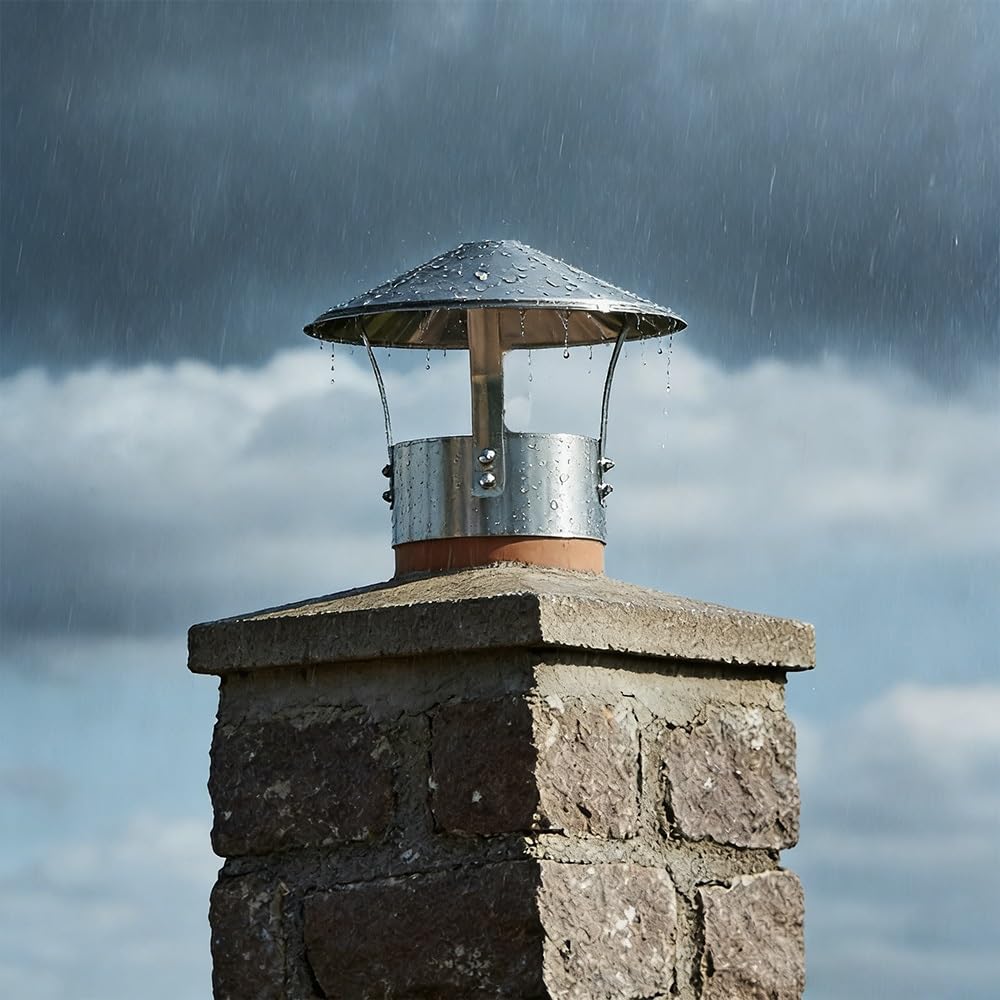 Kaminabdeckung Schornstein Regenhaube Schornsteinabdeckung Edelstahl 304 Kaminhaube Rund Schornsteinaufsatz Wetterfester Kaminaufsatz für Kamin und Ofen Ø75mm-315mm(160mm)
