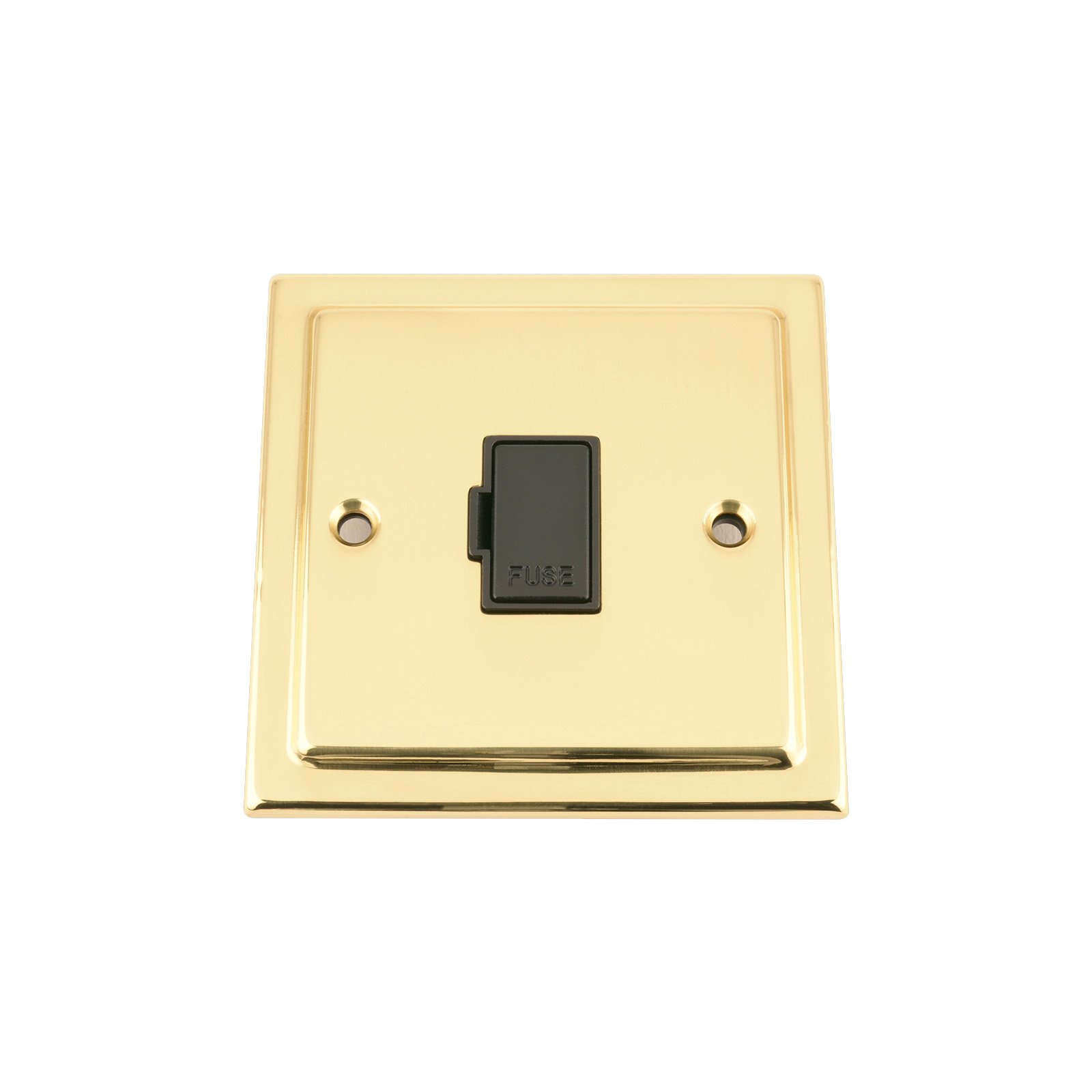 A5 Products Black Unswitched Fused Spur 13 Amp - Polished Brass Victorian - Insert