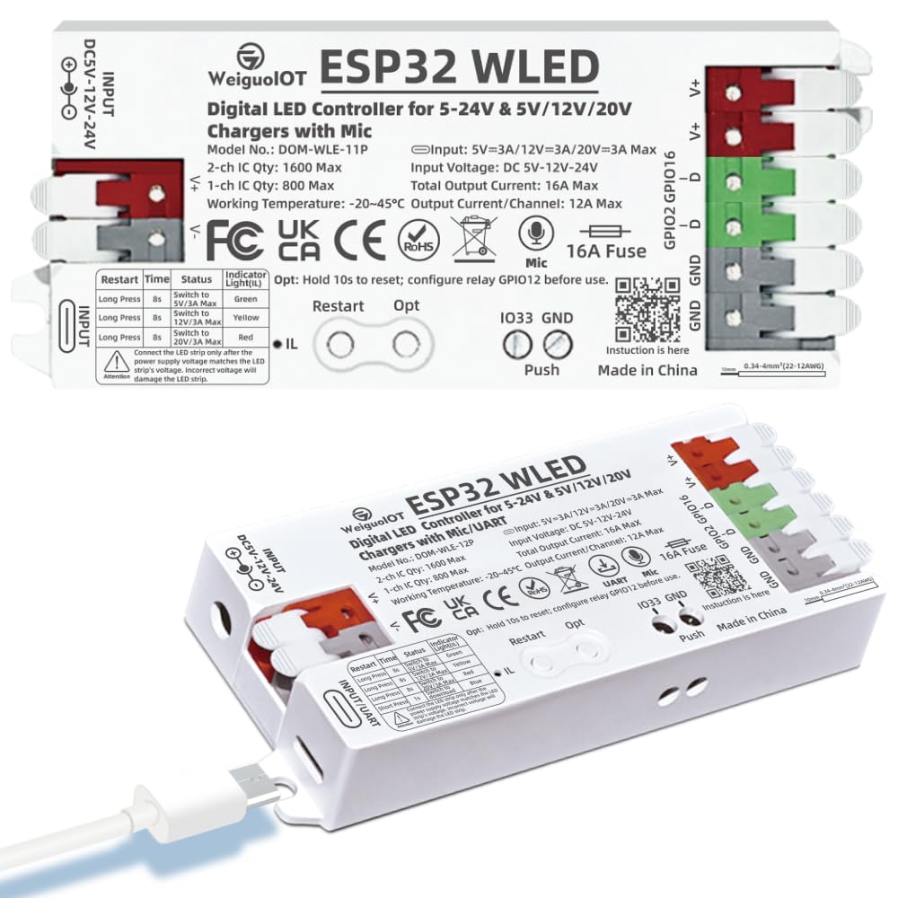 WeiguoIOT ESP32 WLED Controller Digitaler LED Streifen Contr