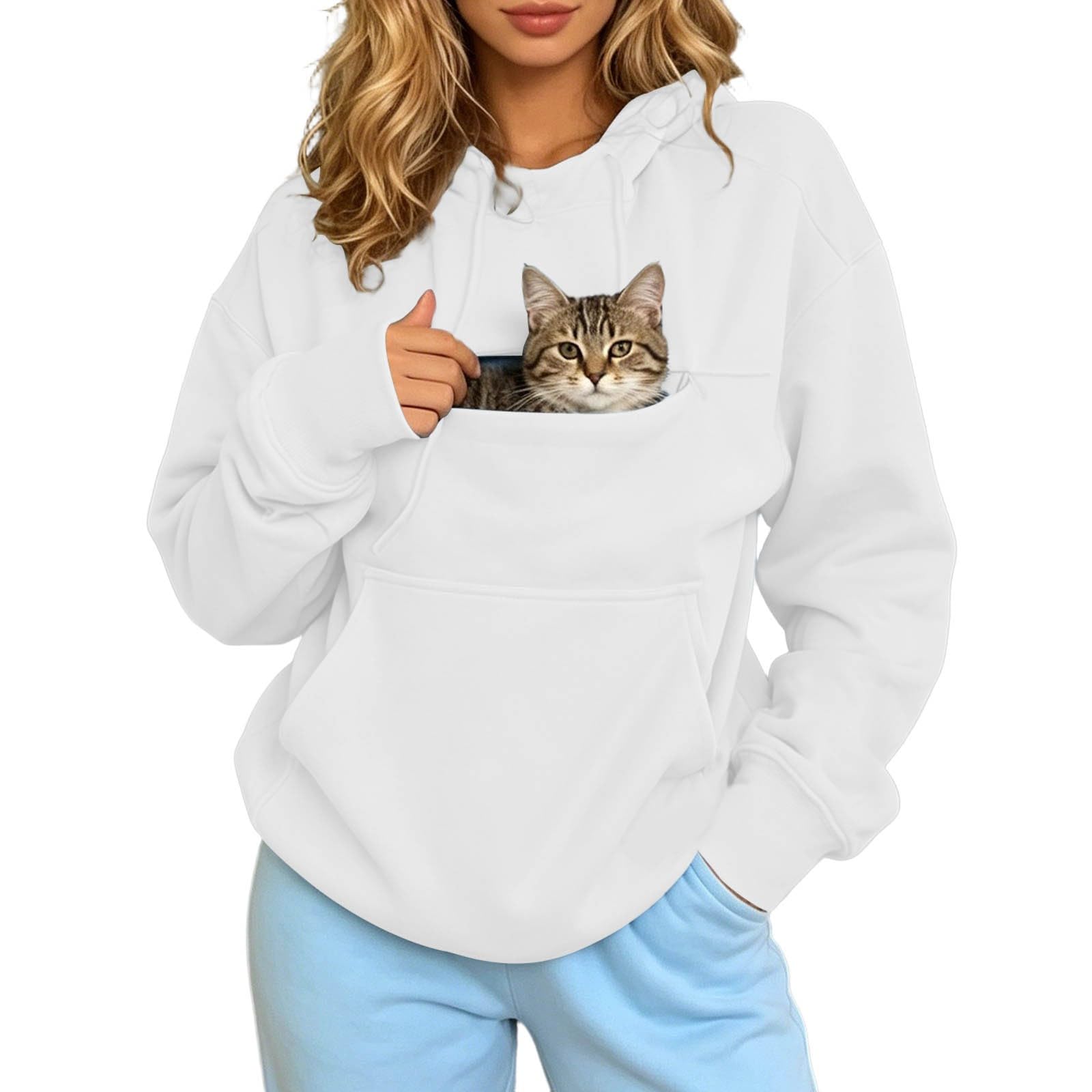 Sweat kangourou chien oversize d'hiver chaud et confortable pour femme