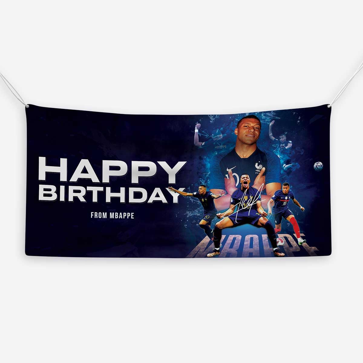 Kylian Mbappe Birthday Banner Celebrate Your Birthday with Kylian Mbappe Themed Birthday Banner for Football Fans! (Design 2)