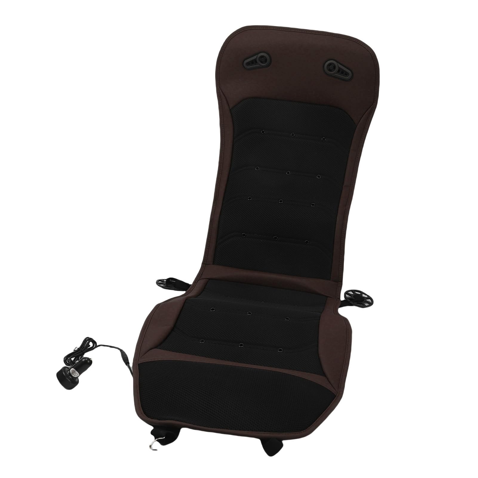 Coprisedile Rinfrescante per Auto con 2 Ventole e 24 Prese d'aria - Cuscino per Sedile Fresco Ventilato per Auto DC 12V/24V per il Massimo Comfort (BROWN)