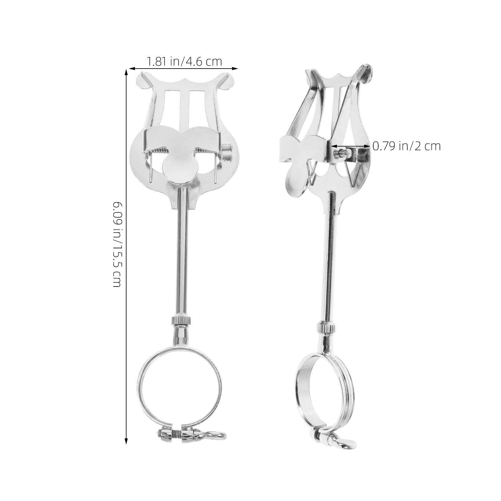 POPETPOP Soporte para Partituras de Clarinete Portátil, Clip para Partitura Musical, Hierro Plata, Sujeta la Partitura con Firmeza para Marcha