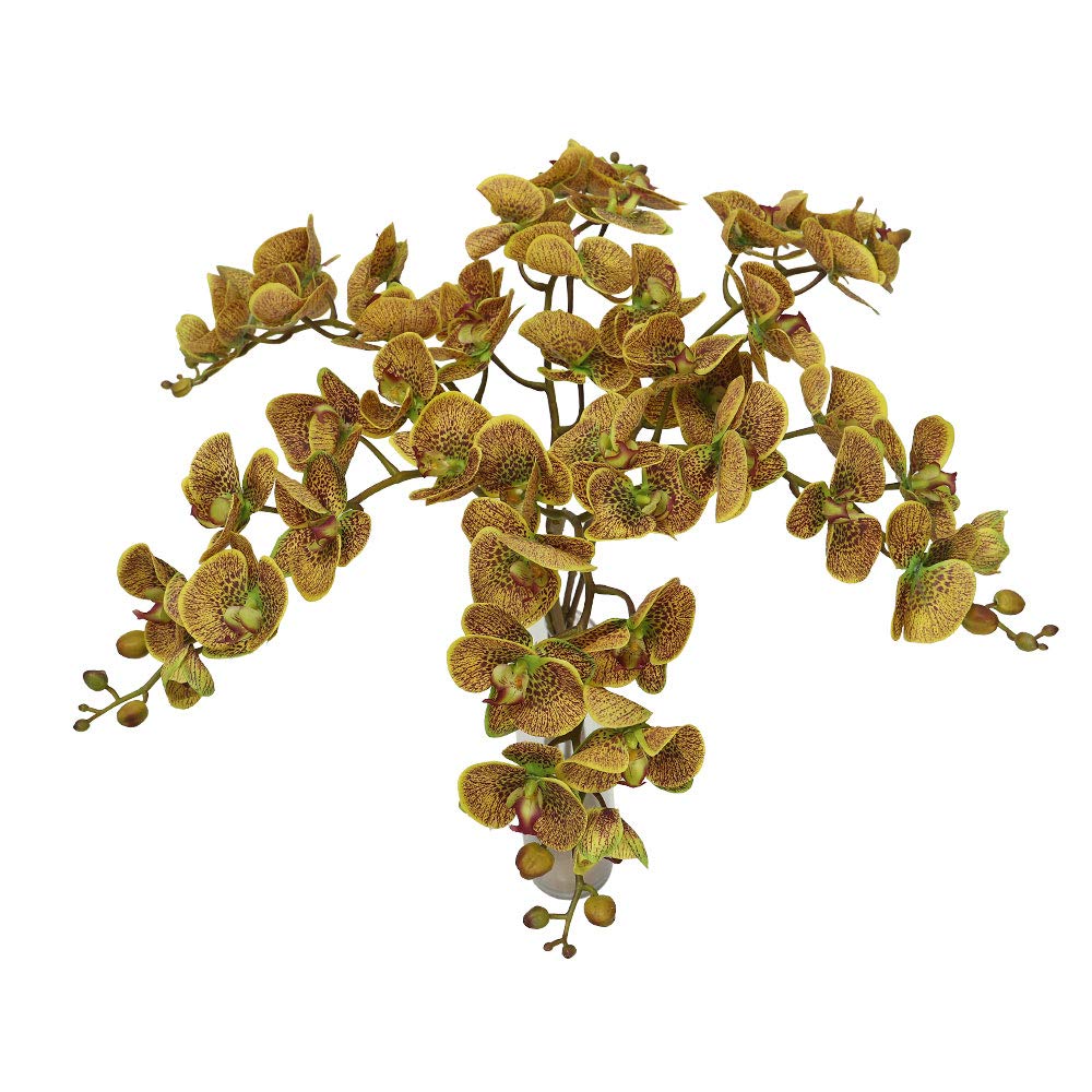 YataiPack of 6 Artificial Orchid Flowers, Lifelike Silk Orchid Plant, Long-lasting Phalaenopsis Fake Flowers, Maintenance-Free Faux Flower Arrangements, Artificial Flowers for Decoration, Yellow