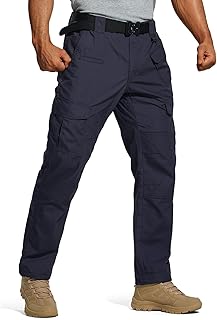 HISEA Men's Ripstop Tactical Pants, Water Resistant Work Cargo Pants, Lightweight Outdoor Hiking Construction Pants
